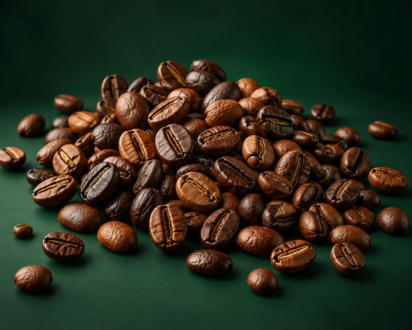 Grãos de café torrados